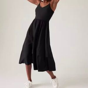 Athleta Elation V-Neck Hybrid Dress XL Black
